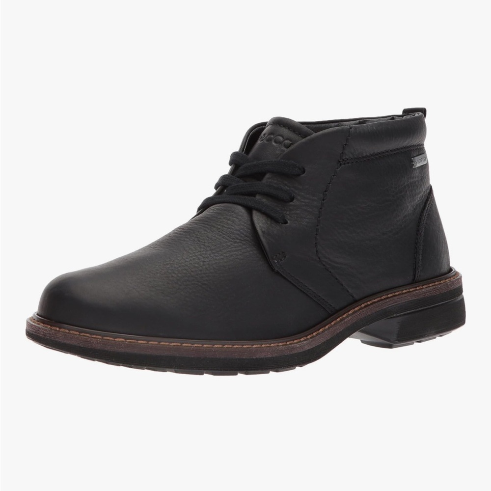 Ecco Boots Mens Size 43 Black Goretex Waterproof Leather